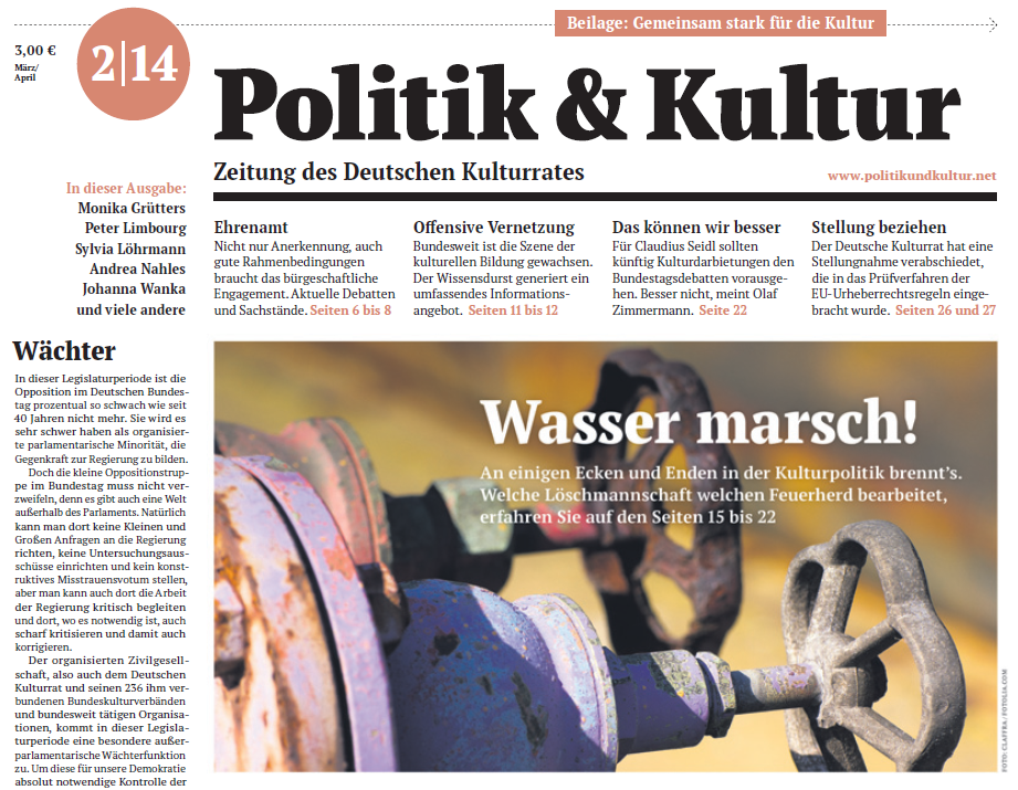 Bundeskulturpolitik aktuell, Bürgerschaftliches Engagement, Offensive Vernetzung, Mediensache(n)