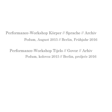 Performance-Workshop Körper // Sprache // Archiv