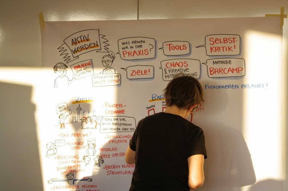 Graphic-Recording von 123comics bei der Auftaktveranstaltung zur "KombiSchulung"
